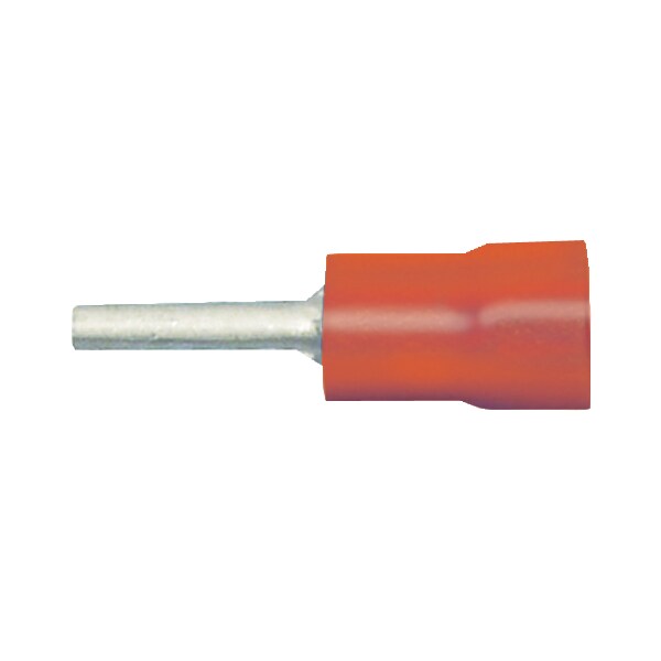 Quickcable Pin Terminal, 0.075 in Stud Size, 18 AWG, 600 V, PVC Insulated, Red, 100 PK 160175-100 - main
